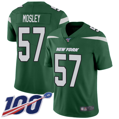 New York Jets Limited Green Youth C.J. Mosley Home Jersey NFL Football #57 100th Season Vapor Untouchable